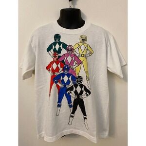 Vintage 1990s Power Rangers Handmade Painted T-Shirt